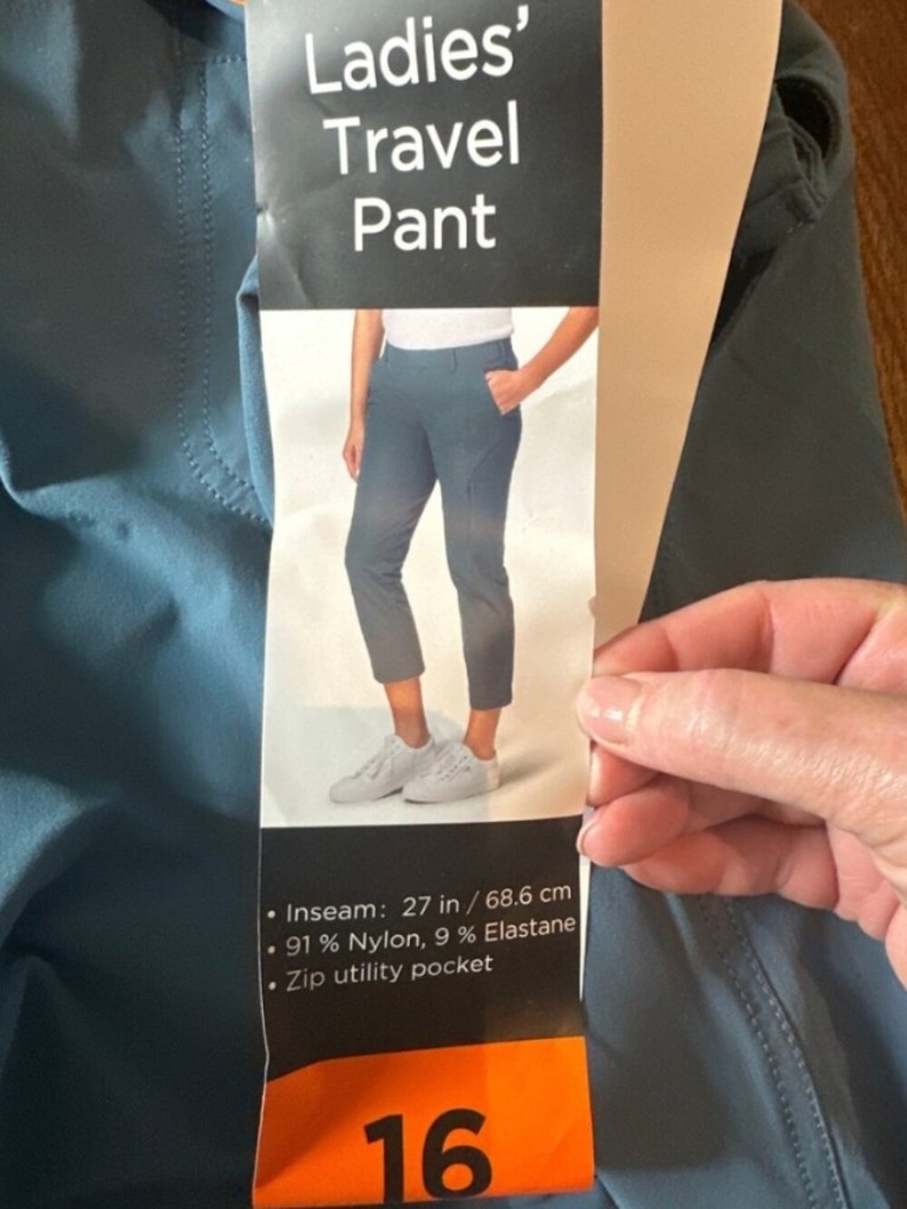 KIRKLAND Signature Travel Pant - 16 - Teal Blue - NWT